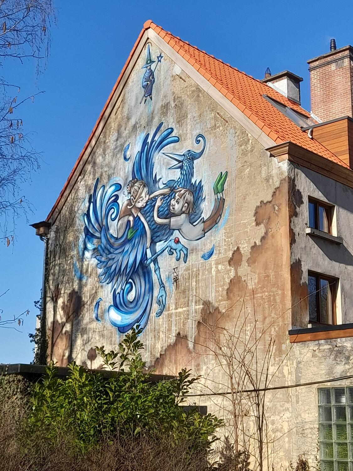 Street Art De Blauwe Vogel